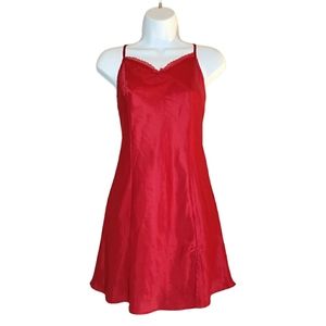 Apt. 9 Red Silky Cami Strap Satin Sleep Dress Pajama Loungewear Pajama